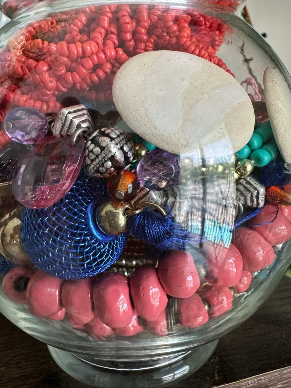 Colorful Jewelry Jar Boho Indian Style Earrings Bracelets Necklaces Rings Beads
